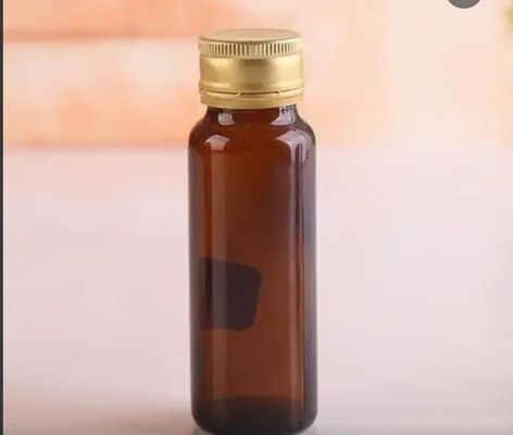 بطری مایع خوراکی شیشه ای 500 میلی لیتری گرد کهربایی قهوه ای