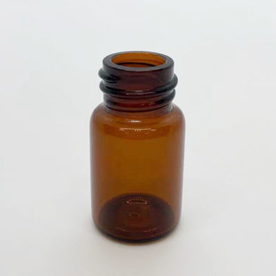 بطری‌های شیشه‌ای کوچک با قطر 22 میلی‌متر پیچ روی شیشه کهربایی 7 میلی‌لیتری با درپوش پیچی